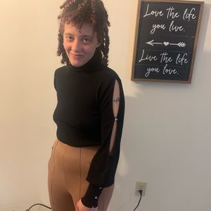 long sleeve, open down the arm shirt